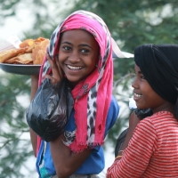 Sprzedawczyni pierożków.