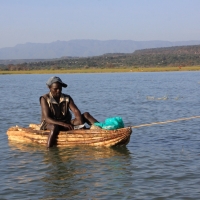 Rybak z nad jeziora Baringo.