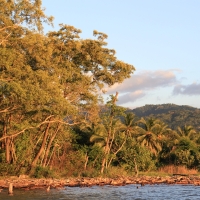 Rzeka Tarcole przy ujściu do Pacyfiku.